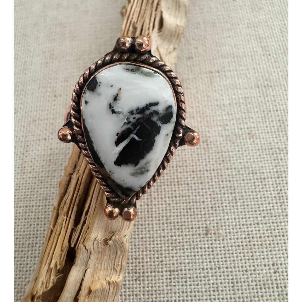 White Buffalo Copper Adjustable Ring NWT
